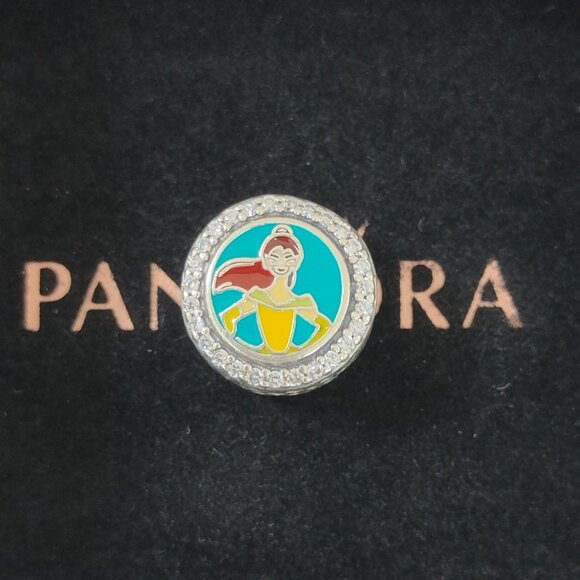 Pandora Run Disney 10K Bead Charm Tiana Pendant S925 Silver with box - Picture 1 of 5